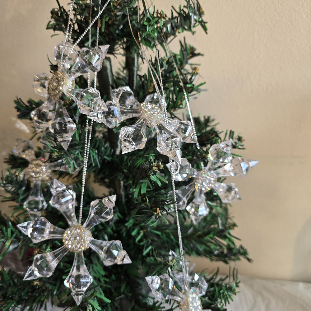 Crystal Snowflake Ornaments 6 Acrylic 4 Inch Handmade More Available